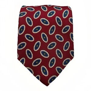 Bert Pulitzer Collector's Edition 100% Silk Tie Hand Printed Geometric Nautical